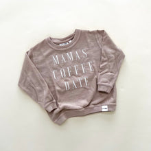 Load image into Gallery viewer, Mama's Coffee Date Embroidered Corded Crewneck - Latte