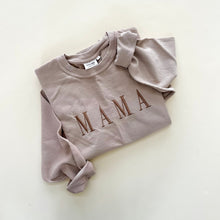 Load image into Gallery viewer, Elegant Mama Embroidered Corded Crewneck - Latte