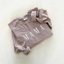 Load image into Gallery viewer, Elegant Mama Embroidered Corded Crewneck - Latte