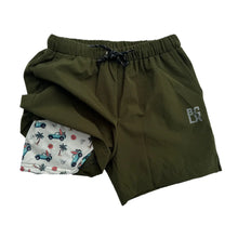 Load image into Gallery viewer, Olive + Summertime Vibes Hybrid Shorts
