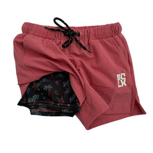 Load image into Gallery viewer, Salmon + Neon Trops Hybrid Shorts