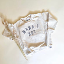 Load image into Gallery viewer, Mama's Boy Embroidered Outline Corded Crewneck - Ivory