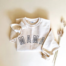 Load image into Gallery viewer, Mama Embroidered Outline Corded Crewneck - Ivory