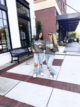 Load image into Gallery viewer, Cool Moms Club Chenille Adult Waffle Sleeve Crewneck - Faded Gray