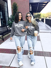 Load image into Gallery viewer, Cool Moms Club Chenille Adult Waffle Sleeve Crewneck - Faded Gray