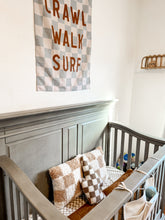 Load image into Gallery viewer, Tan Check Bolt Plush Pillow