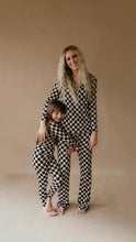 Load image into Gallery viewer, Black Checkered | Bamboo Two Piece Pajamas