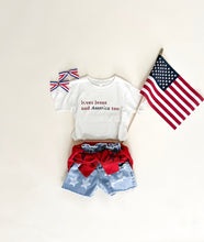 Load image into Gallery viewer, Loves Jesus and America Child Tee
