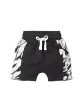 Load image into Gallery viewer, Imperfect Brush Stroke Raw Edge Harem Short - Black