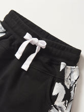 Load image into Gallery viewer, Imperfect Brush Stroke Raw Edge Harem Short - Black