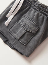 Load image into Gallery viewer, Raw Edge Cargo Short - Charcoal Wash