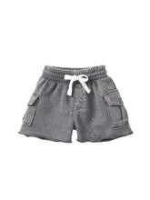 Load image into Gallery viewer, Raw Edge Cargo Short - Charcoal Wash