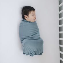 Load image into Gallery viewer, Dusty Blue Bamboo Stretch Swaddle