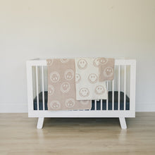 Load image into Gallery viewer, Smiley Taupe Plush Blanket