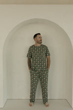 Load image into Gallery viewer, Men's Short Sleeve Bamboo Pajamas | Santa Checkerboard