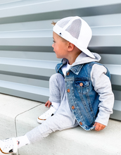 Load image into Gallery viewer, Hooded Denim Jacket - Grey