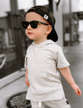 Load image into Gallery viewer, Short Sleeve Hoodie - Grey