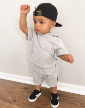 Load image into Gallery viewer, Short Sleeve Hoodie - Grey