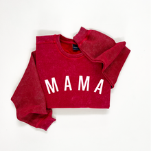 Load image into Gallery viewer, Mama Festive Curved Waffle Sleeve Crewneck