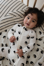 Load image into Gallery viewer, Black & White Yin Yang | Bamboo Zip Pajamas