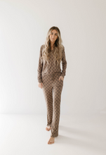 Load image into Gallery viewer, Faded Brown Checkerboard | Women's Bamboo Pajamas