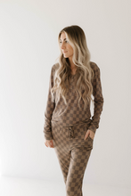 Load image into Gallery viewer, Faded Brown Checkerboard | Women's Bamboo Pajamas