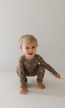 Load image into Gallery viewer, Faded Brown Checkerboard | Bamboo Zip Pajamas