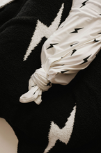 Load image into Gallery viewer, Bamboo Infant Swaddle | White & Black Lightning Bolt