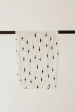 Load image into Gallery viewer, Bamboo Infant Swaddle | White & Black Lightning Bolt