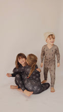 Load image into Gallery viewer, Brown & Black Lightning Bolt | Bamboo Two Piece Pajamas