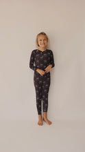 Load image into Gallery viewer, Charcoal & White FF Smile | Bamboo Two Piece Pajamas