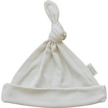 Load image into Gallery viewer, Cream Ribbed Bamboo Newborn Knot Hat