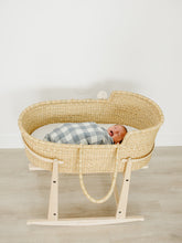 Load image into Gallery viewer, Dusty Blue Gingham Muslin Swaddle Blanket