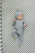 Load image into Gallery viewer, Heather Grey Ribbed Bamboo Newborn Knot Hat
