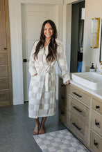 Load image into Gallery viewer, Women's Taupe Checkered Robe