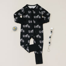 Load image into Gallery viewer, Bamboo Zip Romper | Born to Ride Black