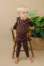 Load image into Gallery viewer, Bamboo Two Piece Set | Chocolate Wavy Checkered