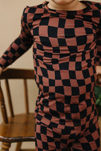 Load image into Gallery viewer, Bamboo Two Piece Set | Chocolate Wavy Checkered