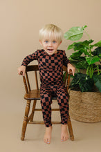 Load image into Gallery viewer, Bamboo Two Piece Set | Chocolate Wavy Checkered