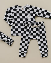 Load image into Gallery viewer, Checkered Smiley Lounge Set | Black