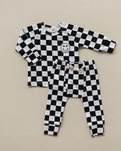 Load image into Gallery viewer, Checkered Smiley Lounge Set | Black