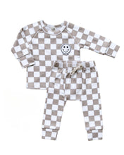 Load image into Gallery viewer, Checkered Smiley Lounge Set | Latte