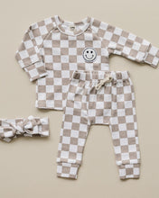 Load image into Gallery viewer, Checkered Smiley Lounge Set | Latte