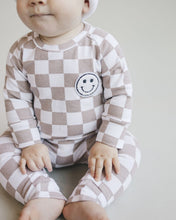 Load image into Gallery viewer, Checkered Smiley Lounge Set | Latte