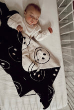Load image into Gallery viewer, Just Smile Black & Ivory | Plush Blanket