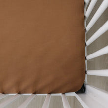 Load image into Gallery viewer, Mustard Bamboo Stretch Crib Sheet