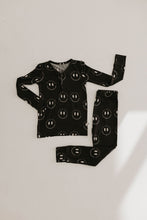 Load image into Gallery viewer, Charcoal & White FF Smile | Bamboo Two Piece Pajamas