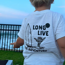 Load image into Gallery viewer, 100% ORGANIC COTTON LONG LIVE THE ADVENTURE TEE - WHITE