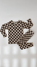 Load image into Gallery viewer, Black Checkered | Bamboo Two Piece Pajamas