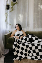 Load image into Gallery viewer, Black & Ivory Checkerboard | Plush Blanket